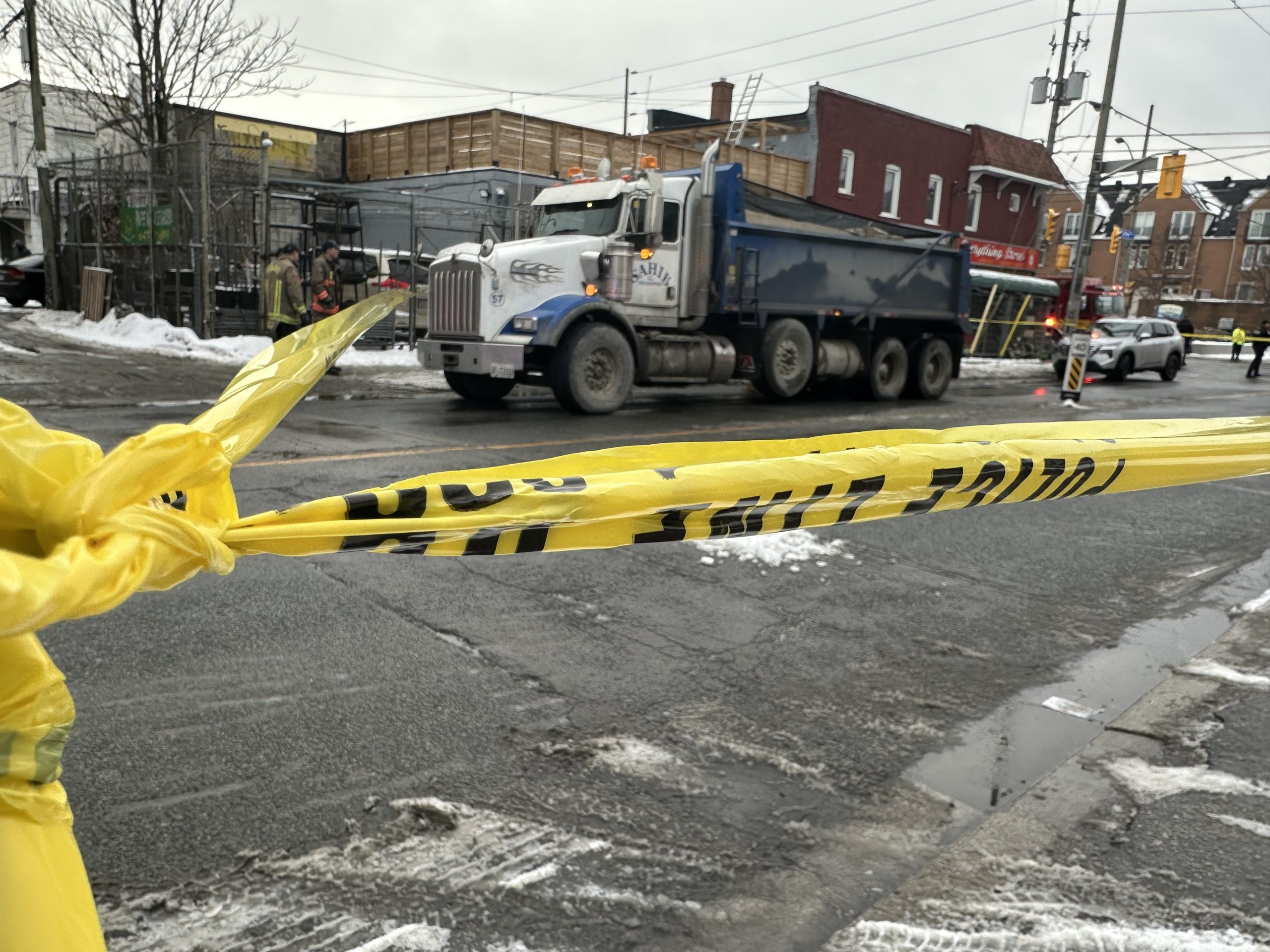 Woman struck by dump truck in East York