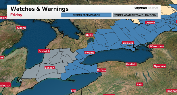 Winter storm watch leaves Toronto, GTA bracing for up to 30 cm of snow this weekend