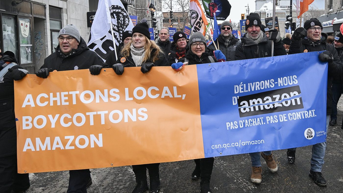 Quebec labour group seeks to overturn Amazon decision to close Quebec warehouses