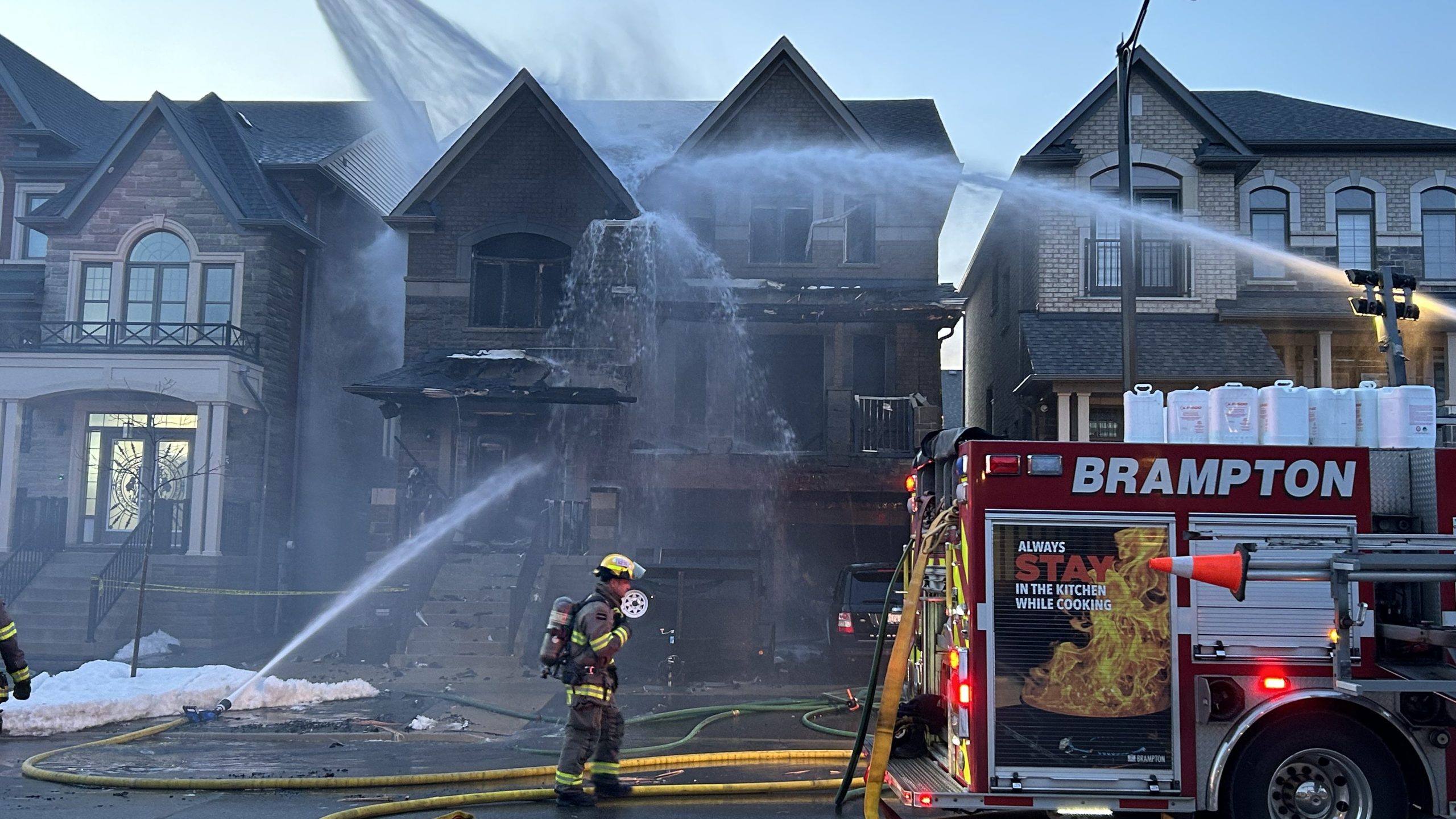 Video shows explosion at Brampton home gutted by massive fire