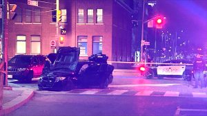 2 sent to hospital in 3-vehicle crash in Distillery District