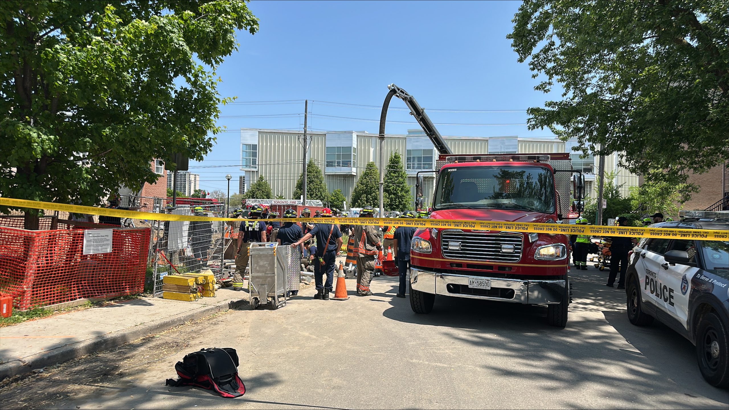 2 workers rescued after being buried waist-high in soil at York job site
