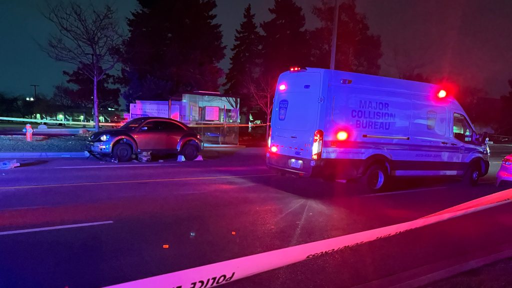 Police in Peel Region investigate after two pedestrians were struck by two vehicles in Mississauga on November 20, 2025. CITYNEWS/Karim Islam