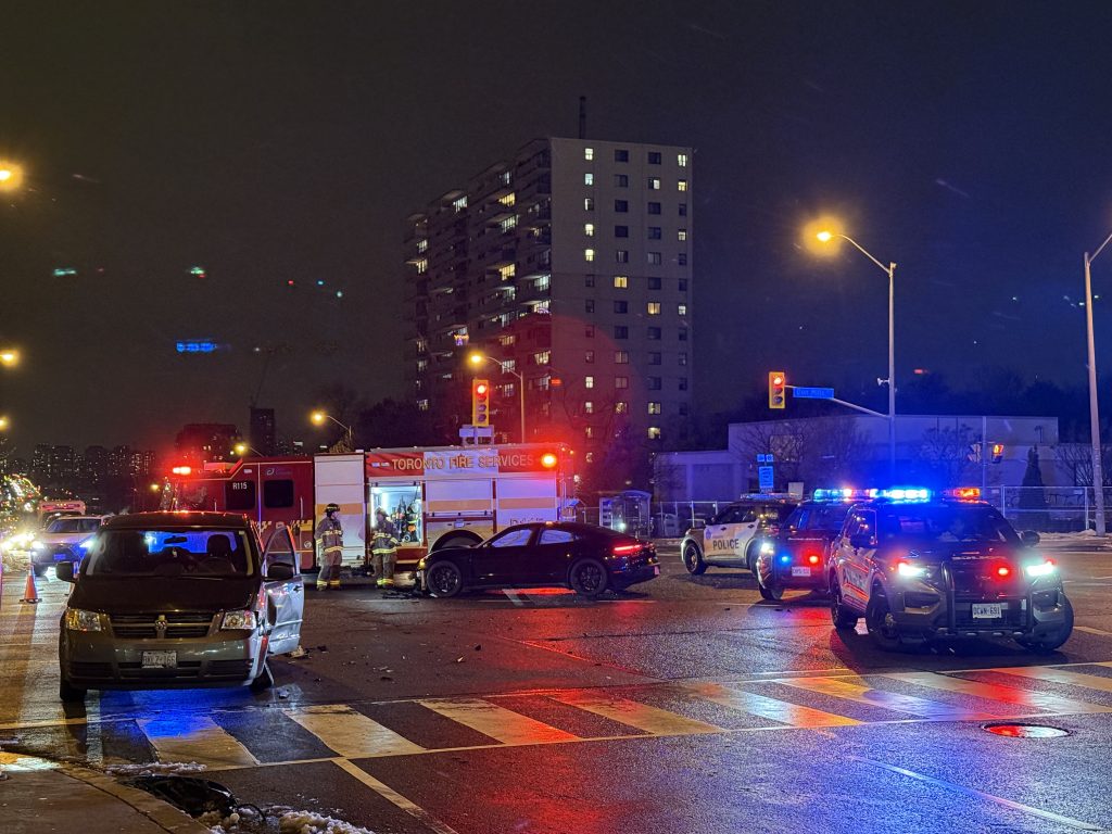 Woman in 80s sent to hospital after North York collision