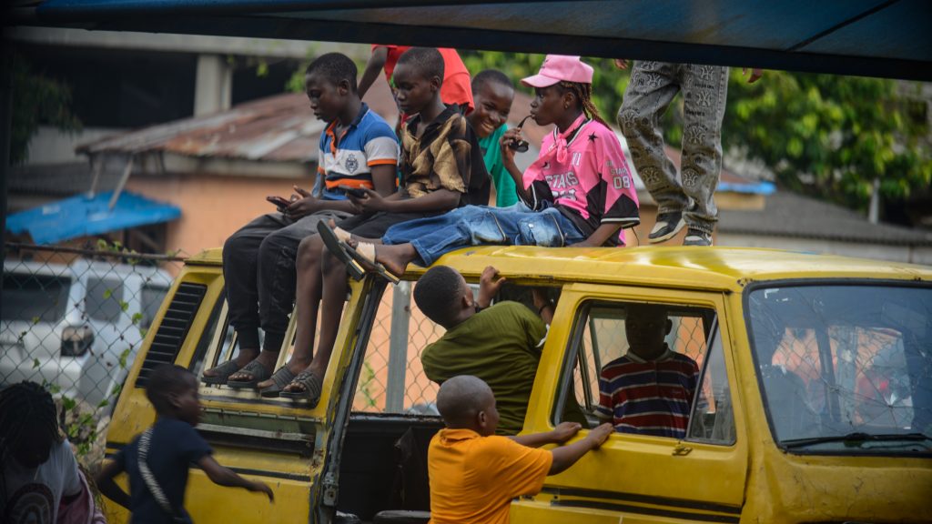 Children have fun at the National Museum at Onikan as mixed business activities and fanfare mark the New Year holiday in Lagos, Nigeria, on January 1, 2026. (Photo by Adekunle Ajayi/NurPhoto via Getty Images)