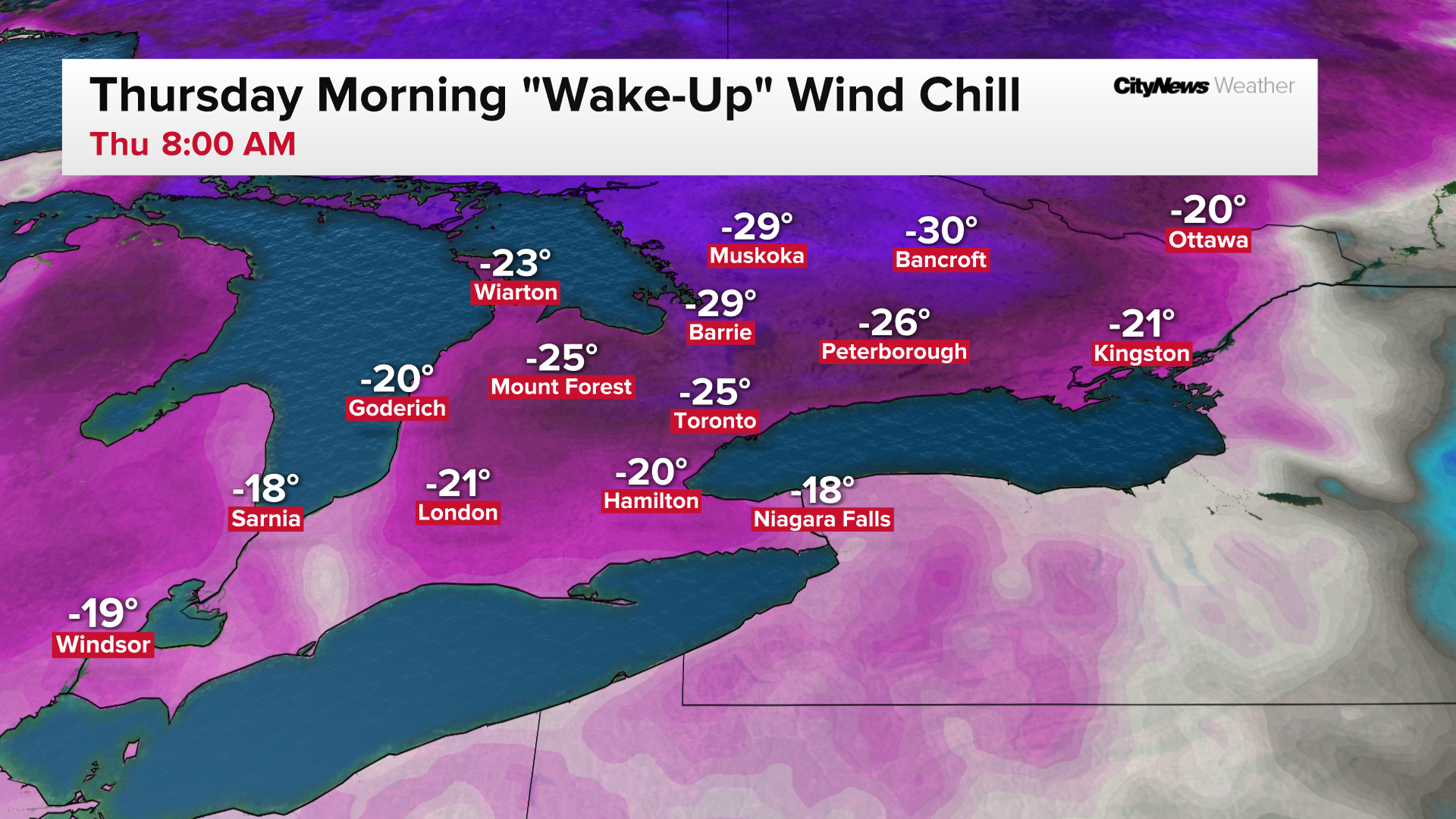 Dangerous wind chills returning to the GTA Thursday morning