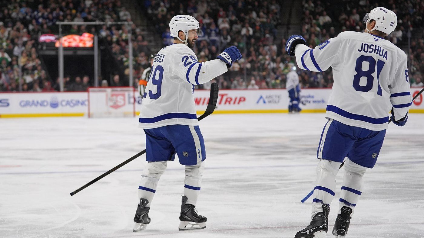 Groulx scores twice as Maple Leafs hold on and beat the Wild 4-2