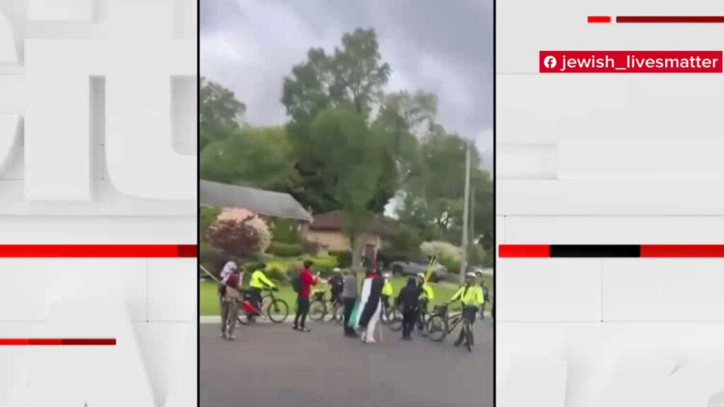 Protest seen on a residential street in North York. jewish_livesmatter. Facebook