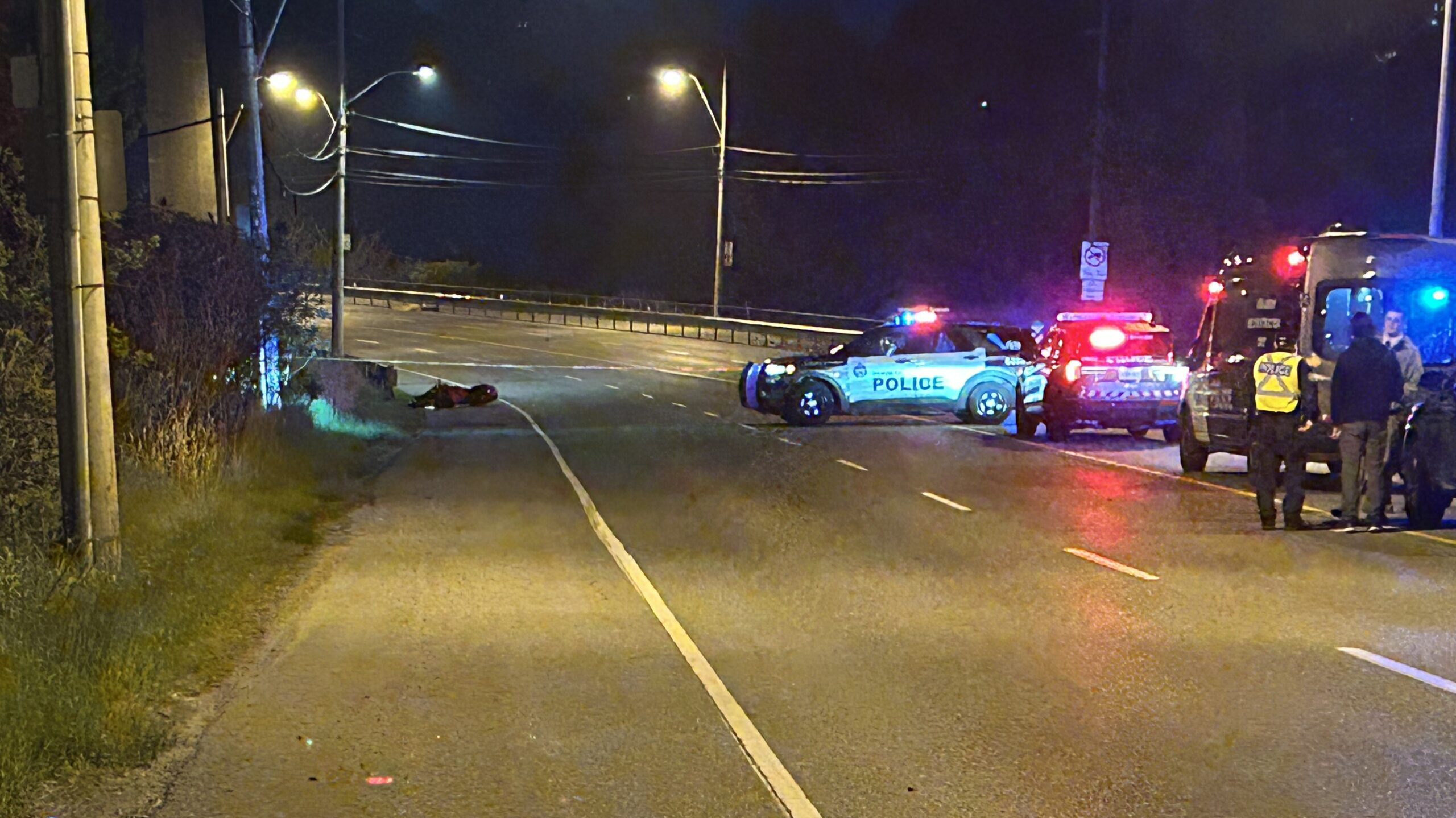 Motorcyclist loses control, crashes into into vehicle in East York