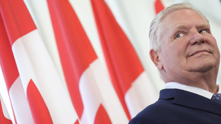 Ontario Premier Doug Ford speaks at a press conference in Toronto, on Tuesday, May 12, 2026. THE CANADIAN PRESS/Chris Young