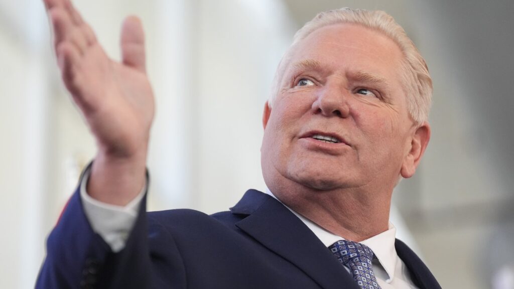 Ontario Premier Doug Ford speaks at a press conference in Toronto, on Tuesday, May 12, 2026. THE CANADIAN PRESS/Chris Young