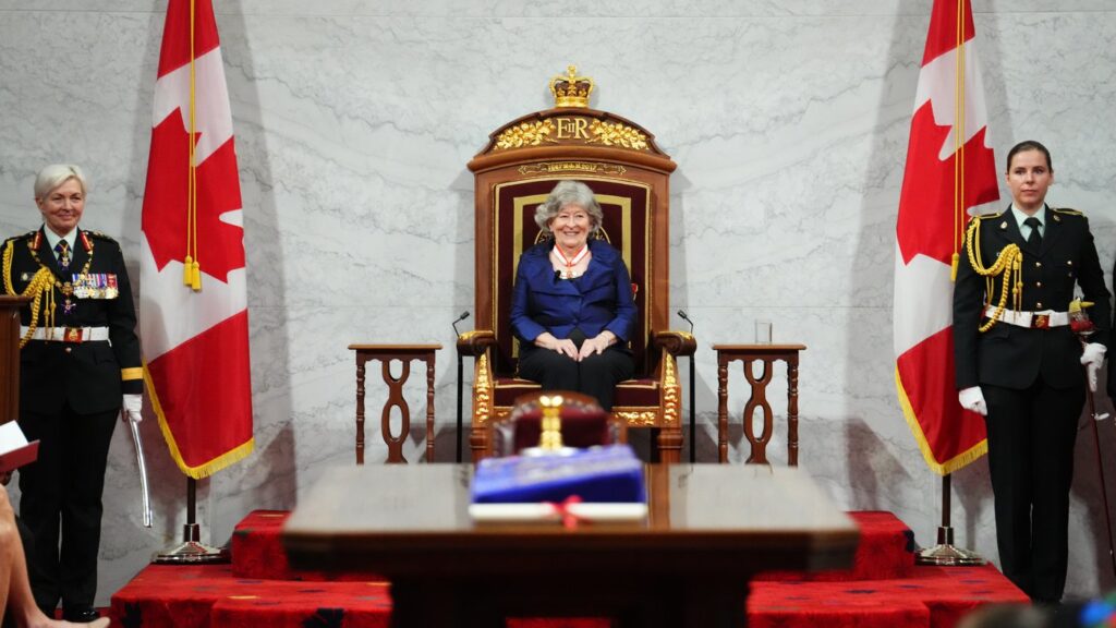 Governor General Louise Arbour takes the chair as Canada's 31st Governor General in Ottawa on Monday, June 8, 2026. THE CANADIAN PRESS/Sean Kilpatrick