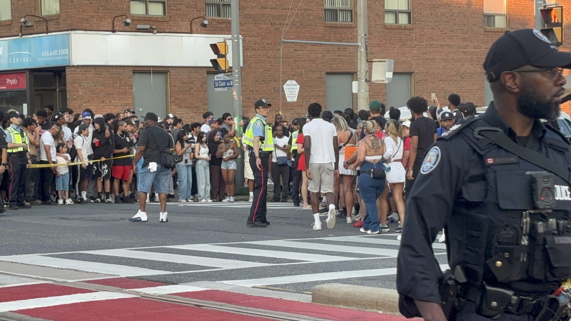 Police respond to an active shooter at the Salsa on St. Clair event in Toronto, on Saturday, July 11, 2026.