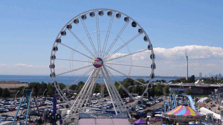 The CNE Superwheel ride is seen at the Canadian National Exhibition, in Toronto, on Friday, Aug. 22, 2025. THE CANADIAN PRESS/Fatima Raza.