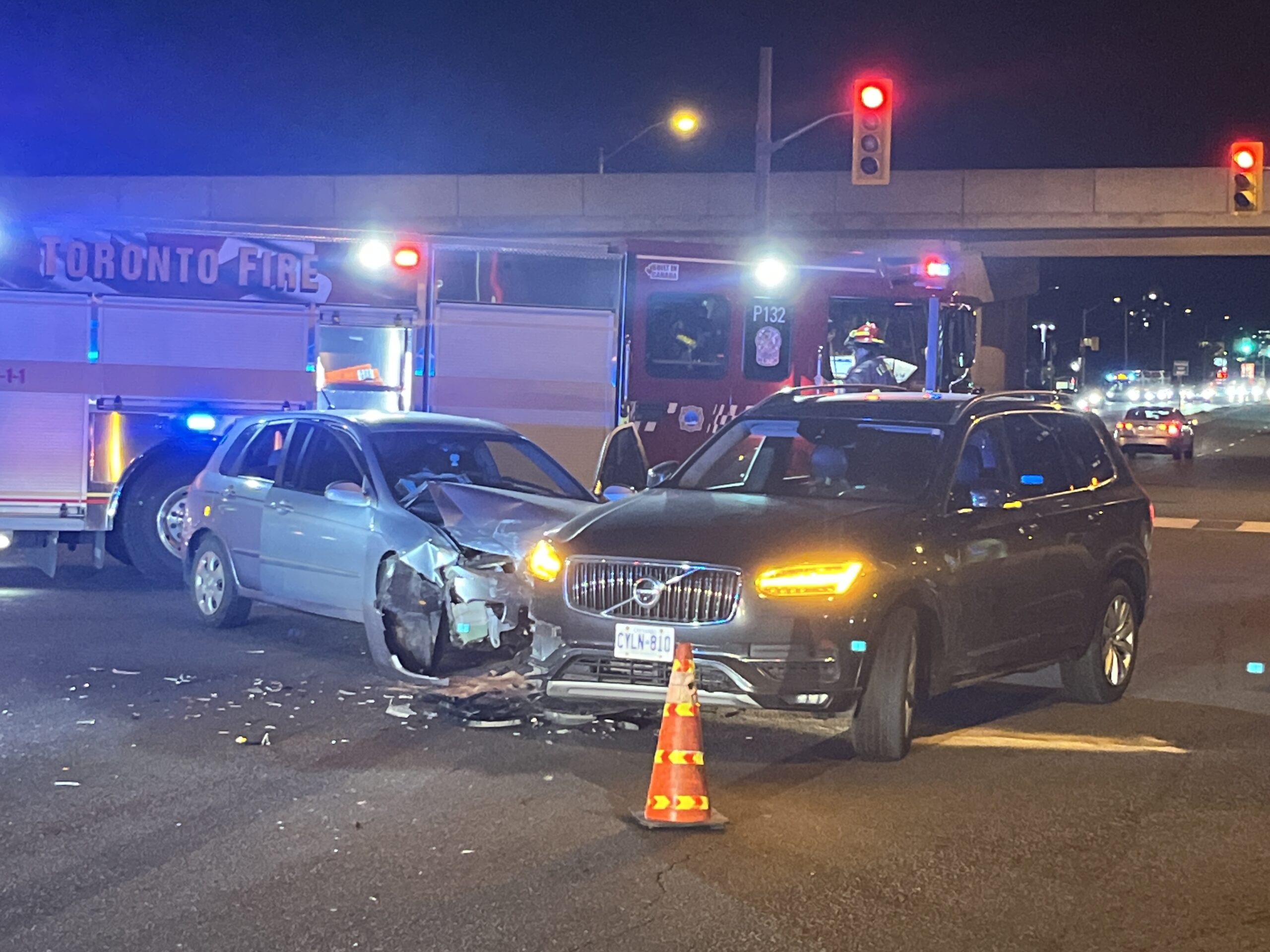 Car crash near Yorkdale Mall sends 2 people to hospital